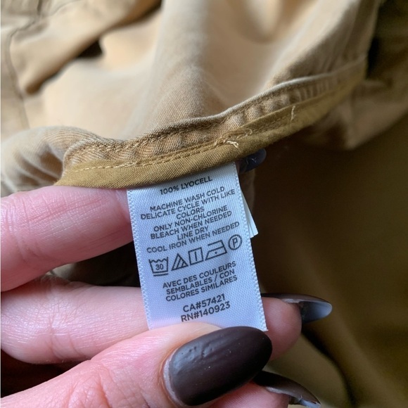 LOFT 100% lyocell snap button utility swing jacket tan beige size XL - Picture 4 of 6